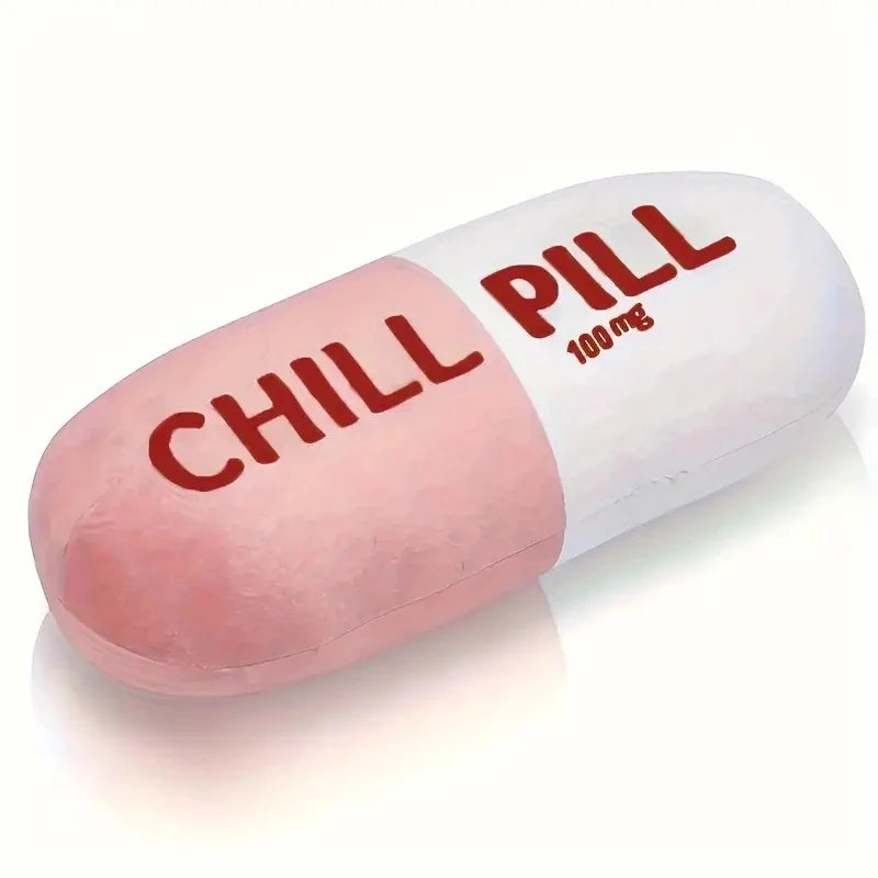 Cute, Trendy Chill Pill Decorative Dorm Pillow