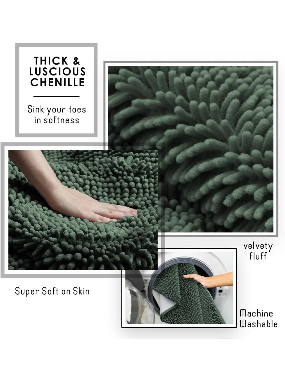 Chenille Bath Mat Set