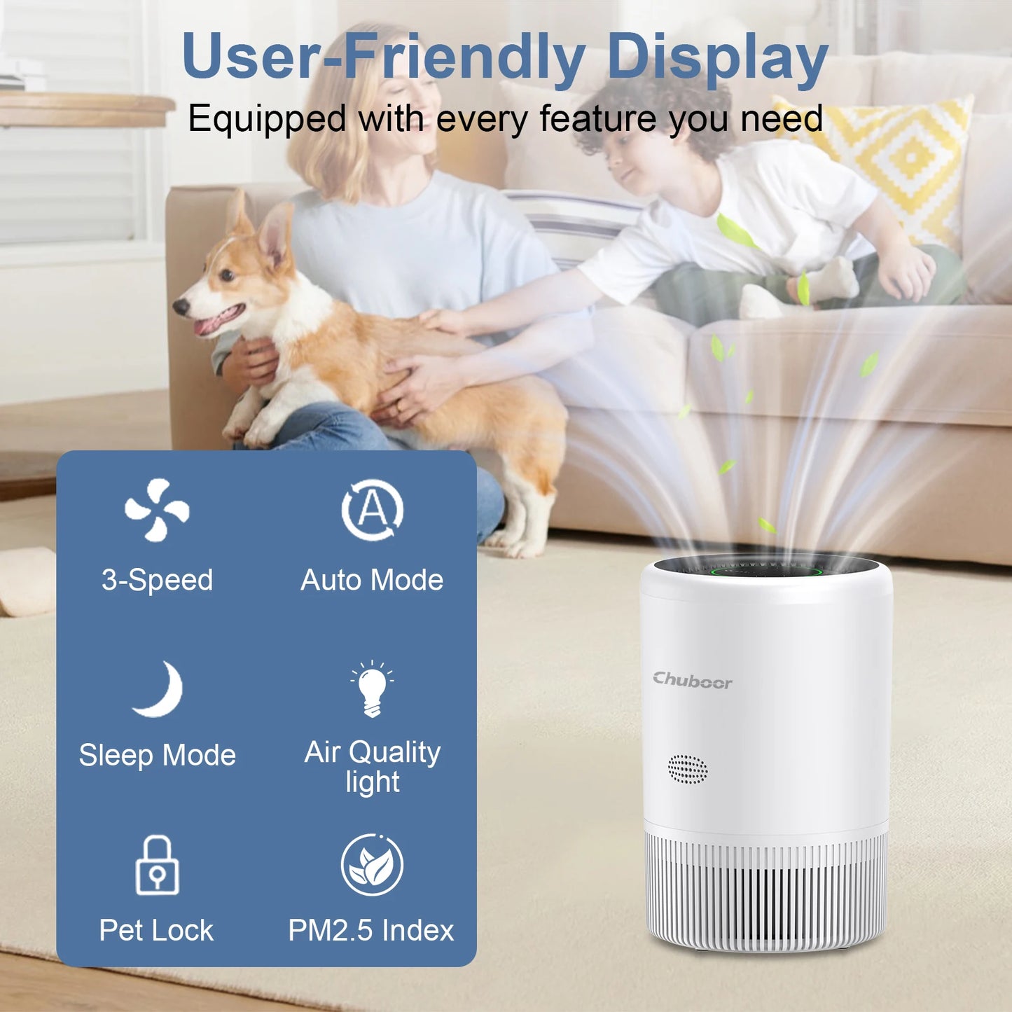 Chuboor Smart HEPA Air Purifier, App/Alexa