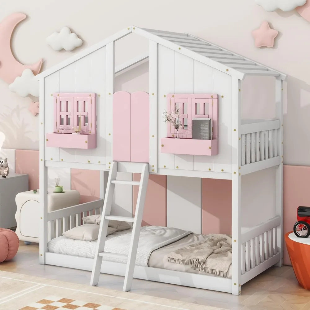 Bunk Bed With Built-in Storage And Ladder