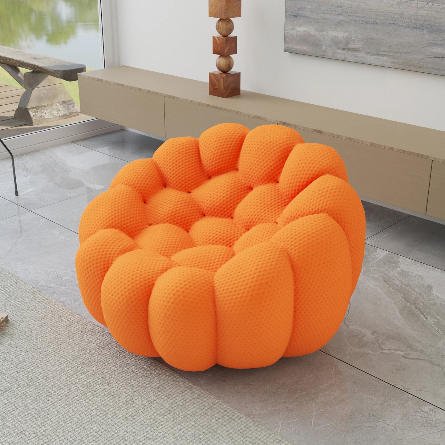 Oversized Bubble Couch Chair Football-Shaped Design