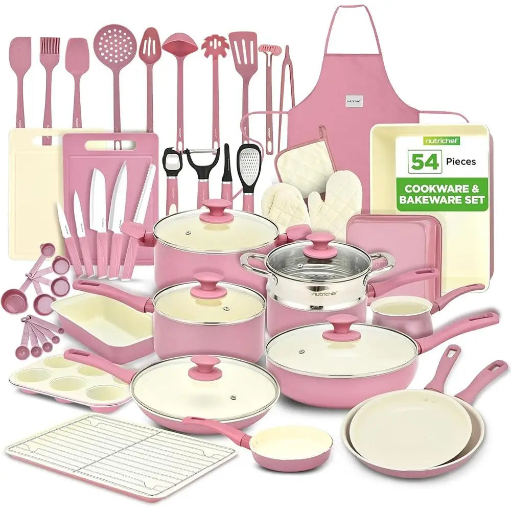 54 Piece Ceramic Kitchen Cookware Set