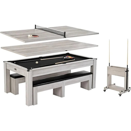7ft 3-in-1 Pool Table With Drop Pockets