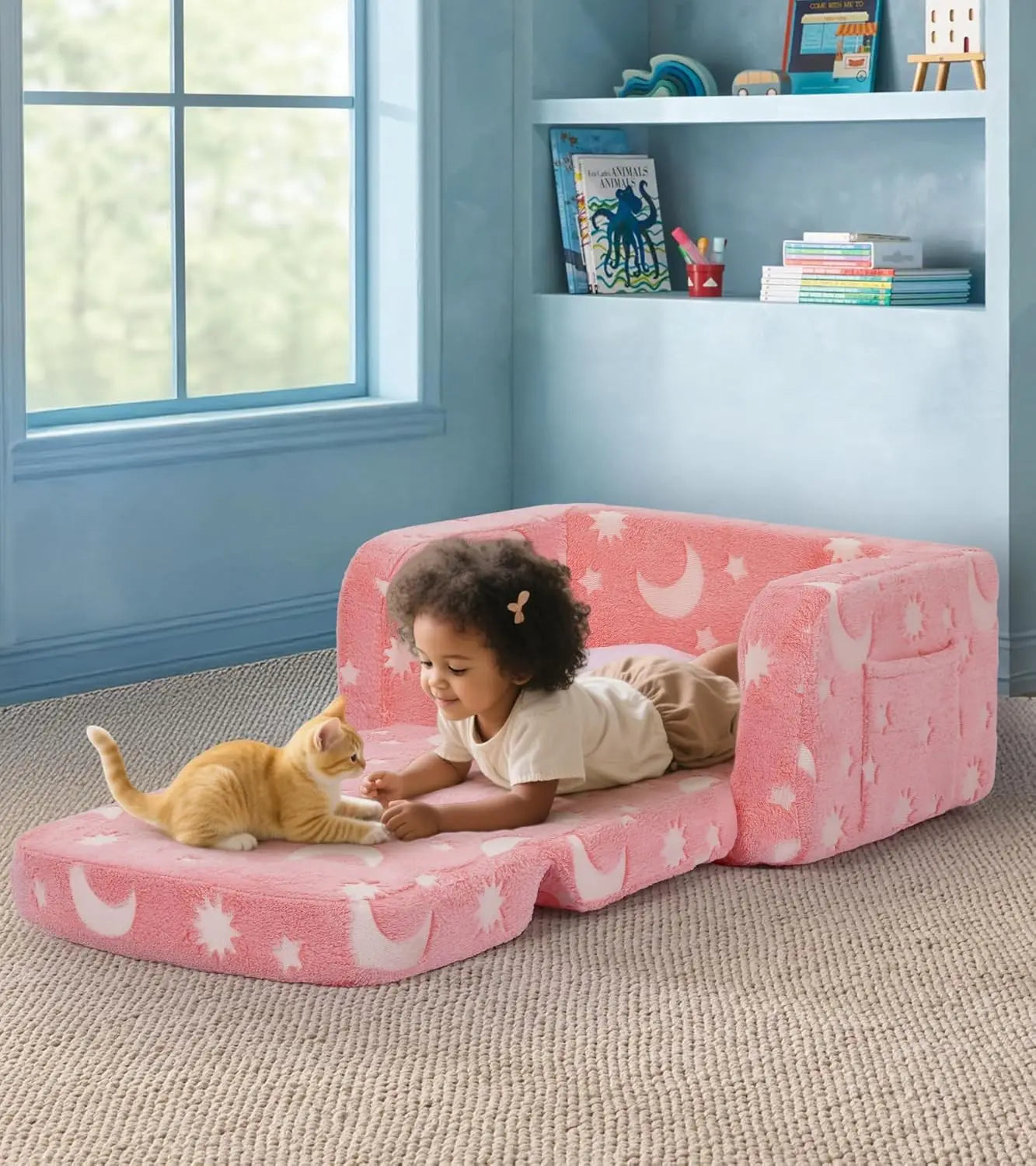 Glow In Dark Kids Sofa, Foldable -Toddler