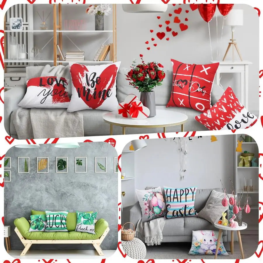 Set Valentines St. Patrick's Easter Pillow Covers