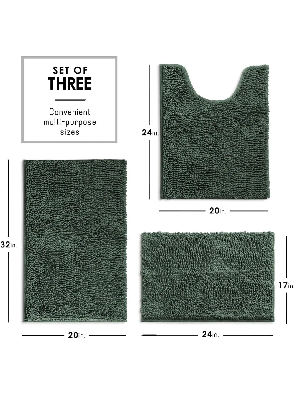 Chenille Bath Mat Set