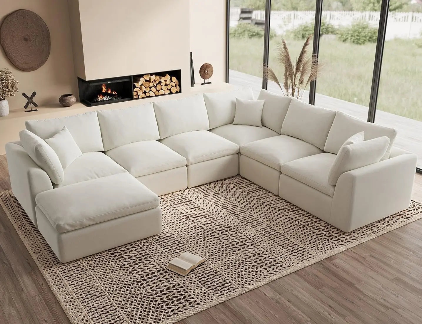 Oversized Modular Sectional Sofa, Cloud, Removable Covers
