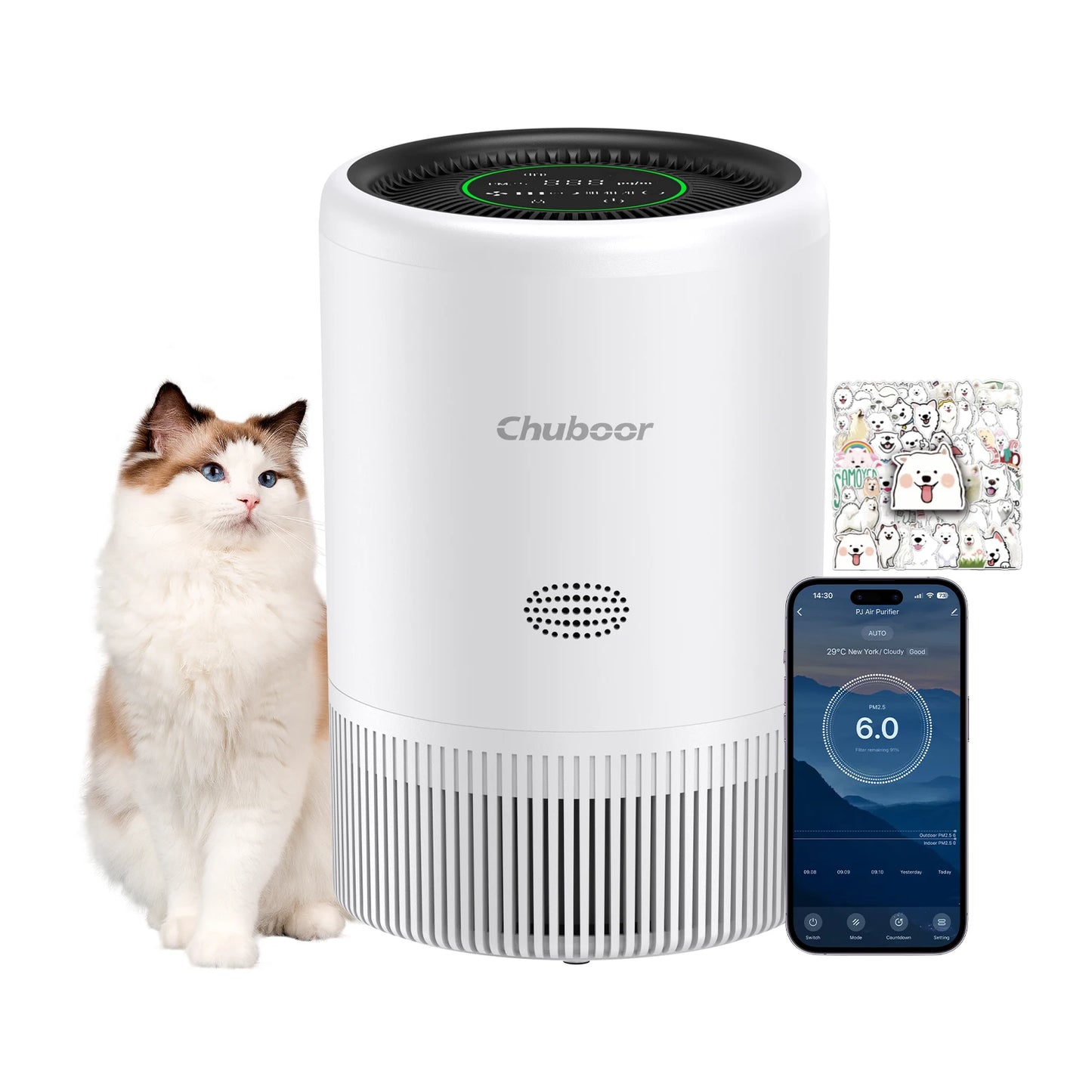 Chuboor Smart HEPA Air Purifier, App/Alexa