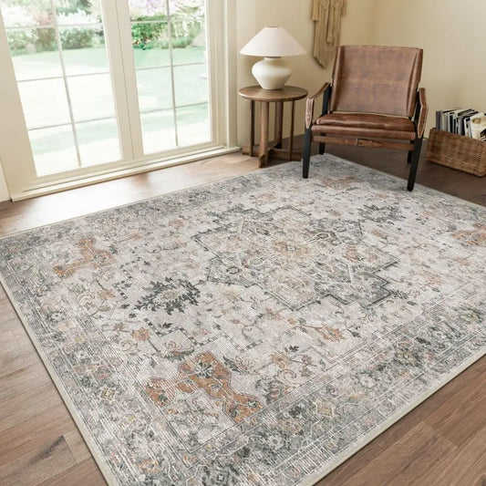 5X7 Machine Washable Non-Slip Vintage Area Rug