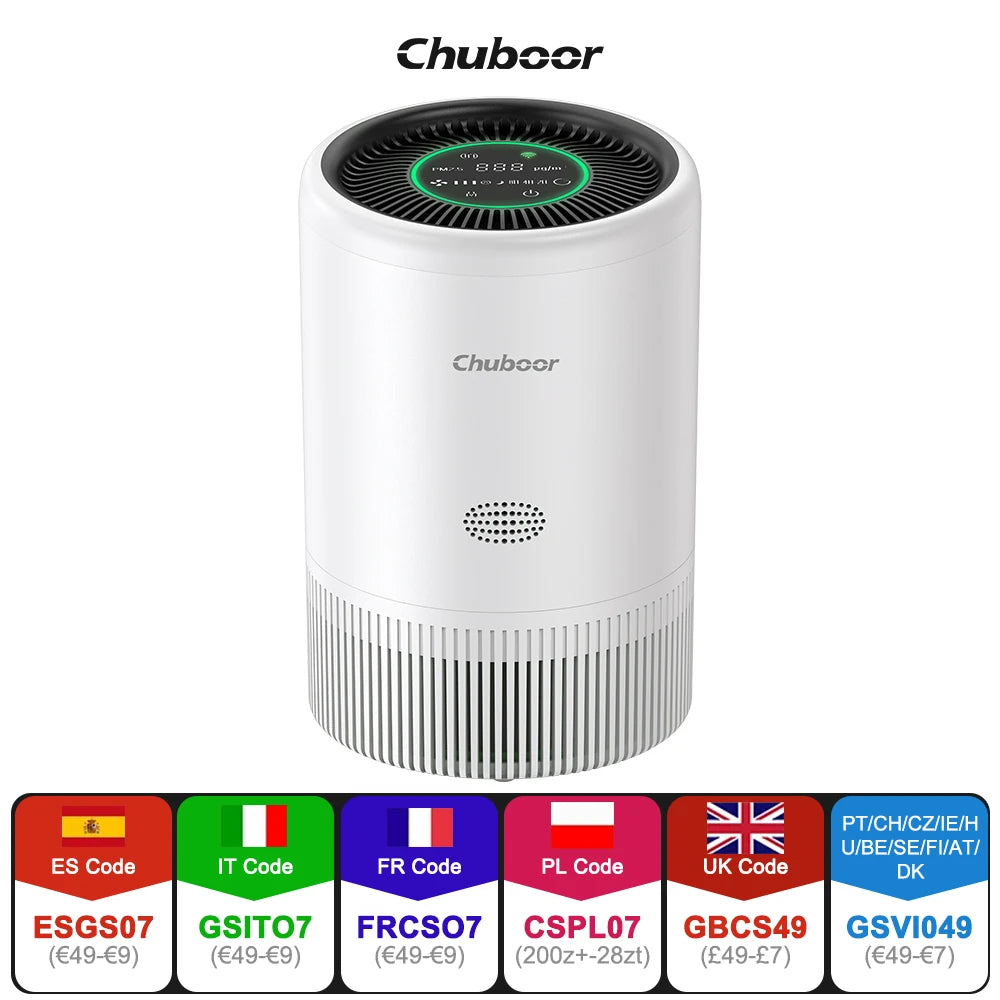 Chuboor Smart HEPA Air Purifier, App/Alexa