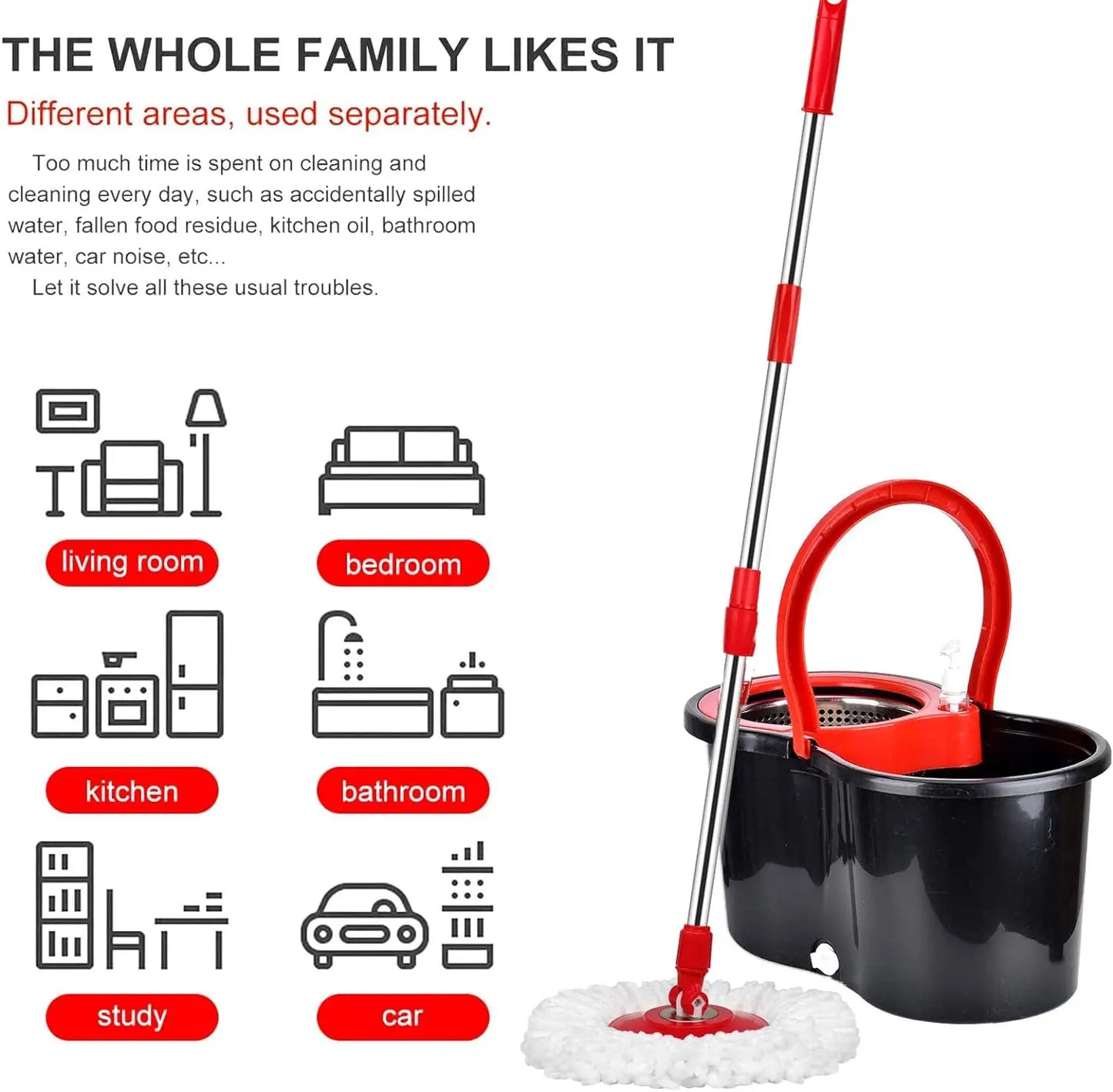 Spin Mop Bucket Sets with Wring System