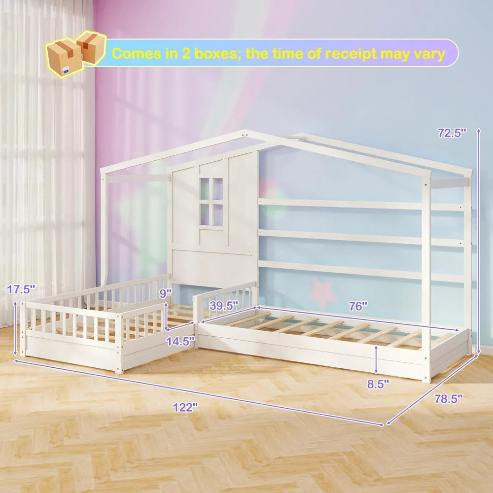 House Shaped Twin Bed For Children, Platform