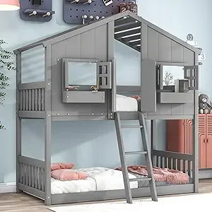 Bunk Bed With Built-in Storage And Ladder