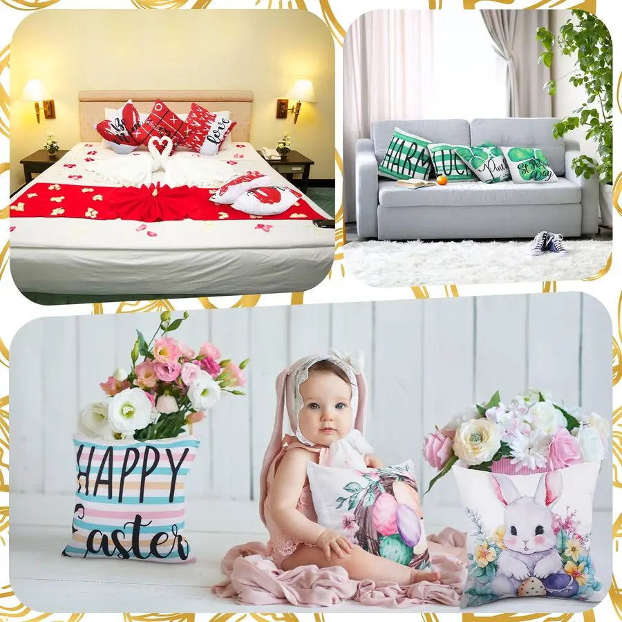 Set Valentines St. Patrick's Easter Pillow Covers