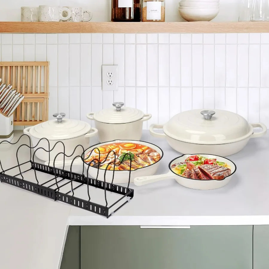 8 Piece Cast Iron Pots & Pans