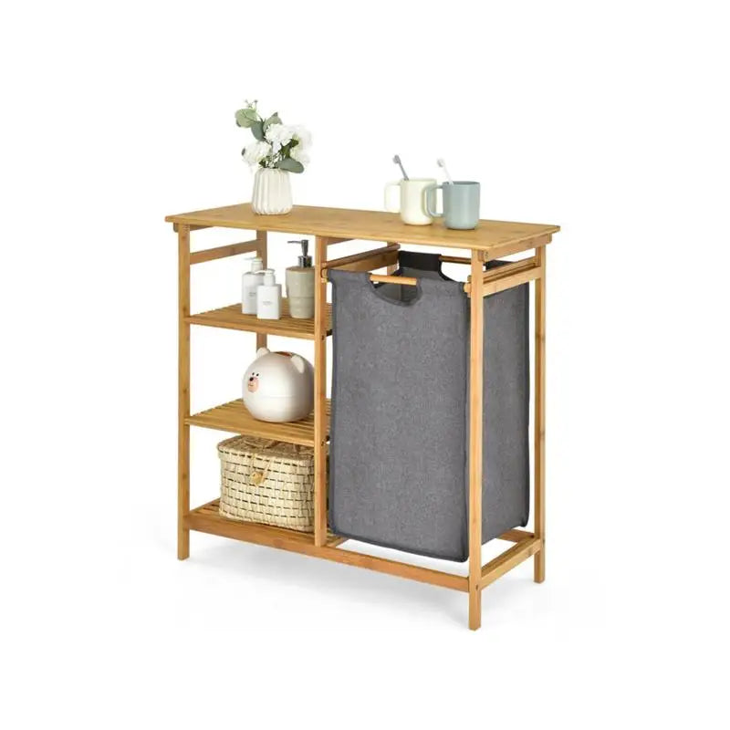 Bamboo Laundry Hamper Stand