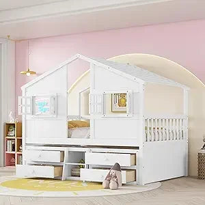 Bunk Bed With Built-in Storage And Ladder