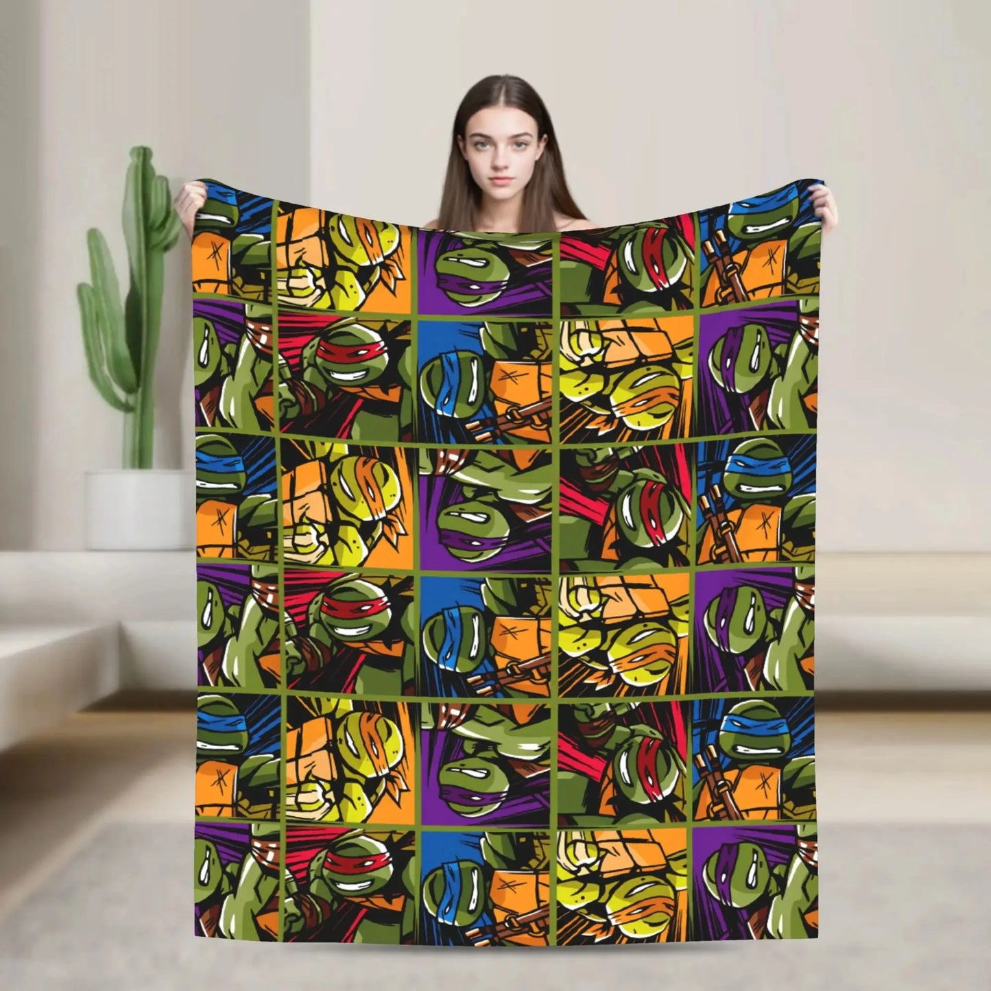 Comic Warm Soft TMNT Character Decorative Throws