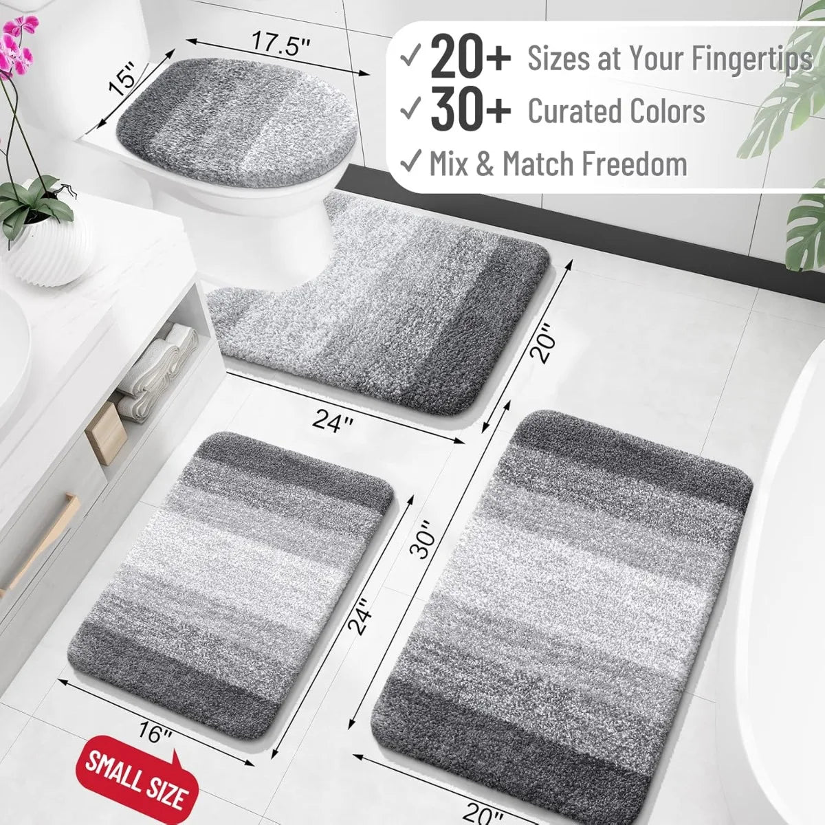 Microfiber Machine Washable Bath Mats