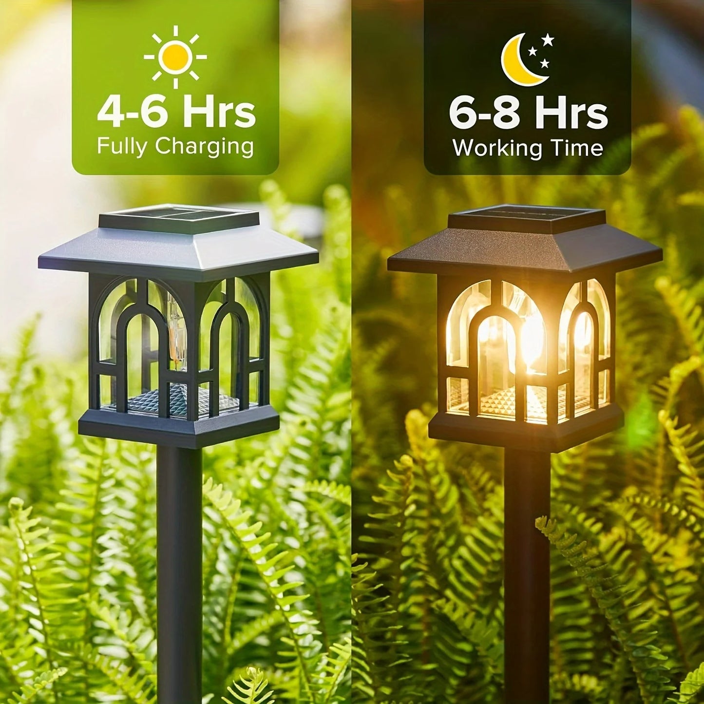 Waterproof Solar Pathway Lights Outdoor, Auto On/Off
