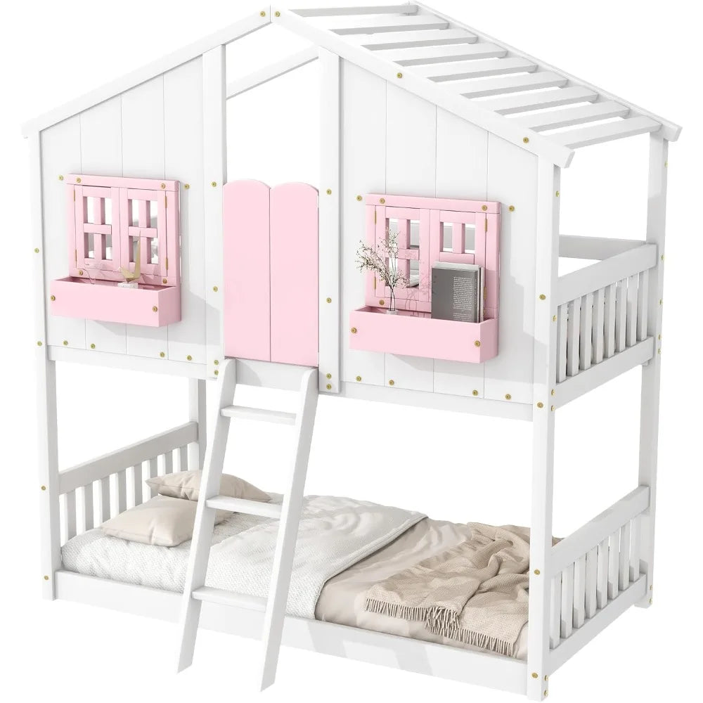 Bunk Bed With Built-in Storage And Ladder