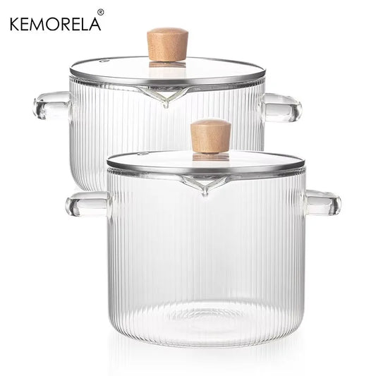 2 Piece Clear Glass Simmer Pot Set