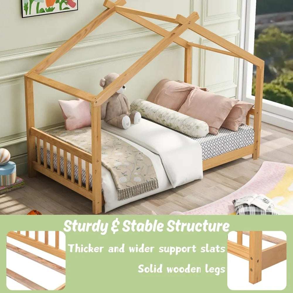 Wood Montessori Bed Frame Twin Platform Bed
