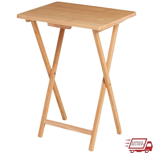 Lightweight Folding Portable TV Tray Solid Rubberwood