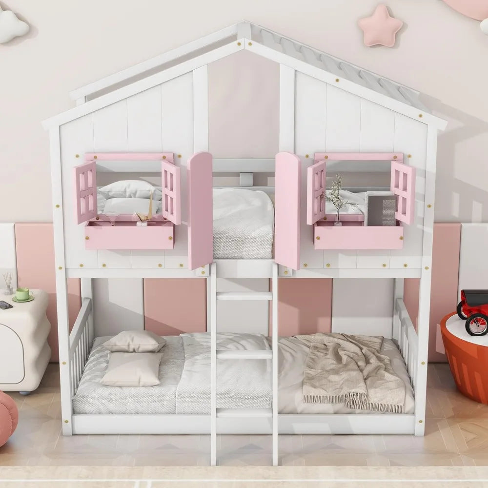 Bunk Bed With Built-in Storage And Ladder