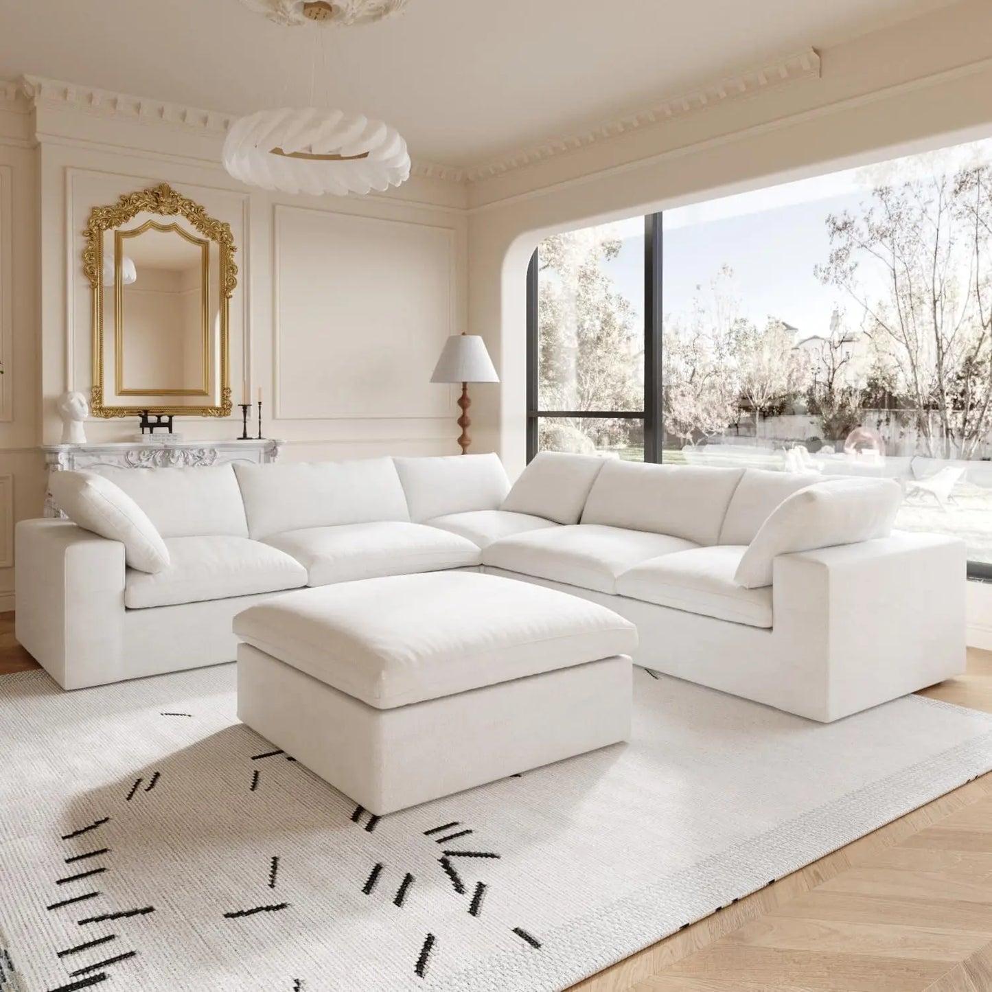 Oversized Modular Sectional Sofa, Cloud, Removable Covers