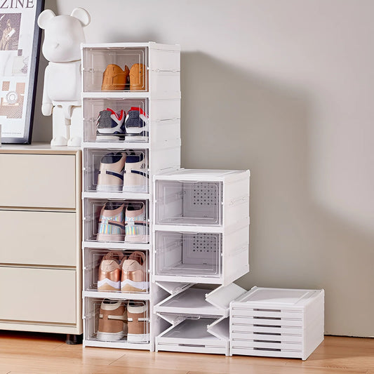 6 Layer Foldable Transparent Shoe Storage Organizer