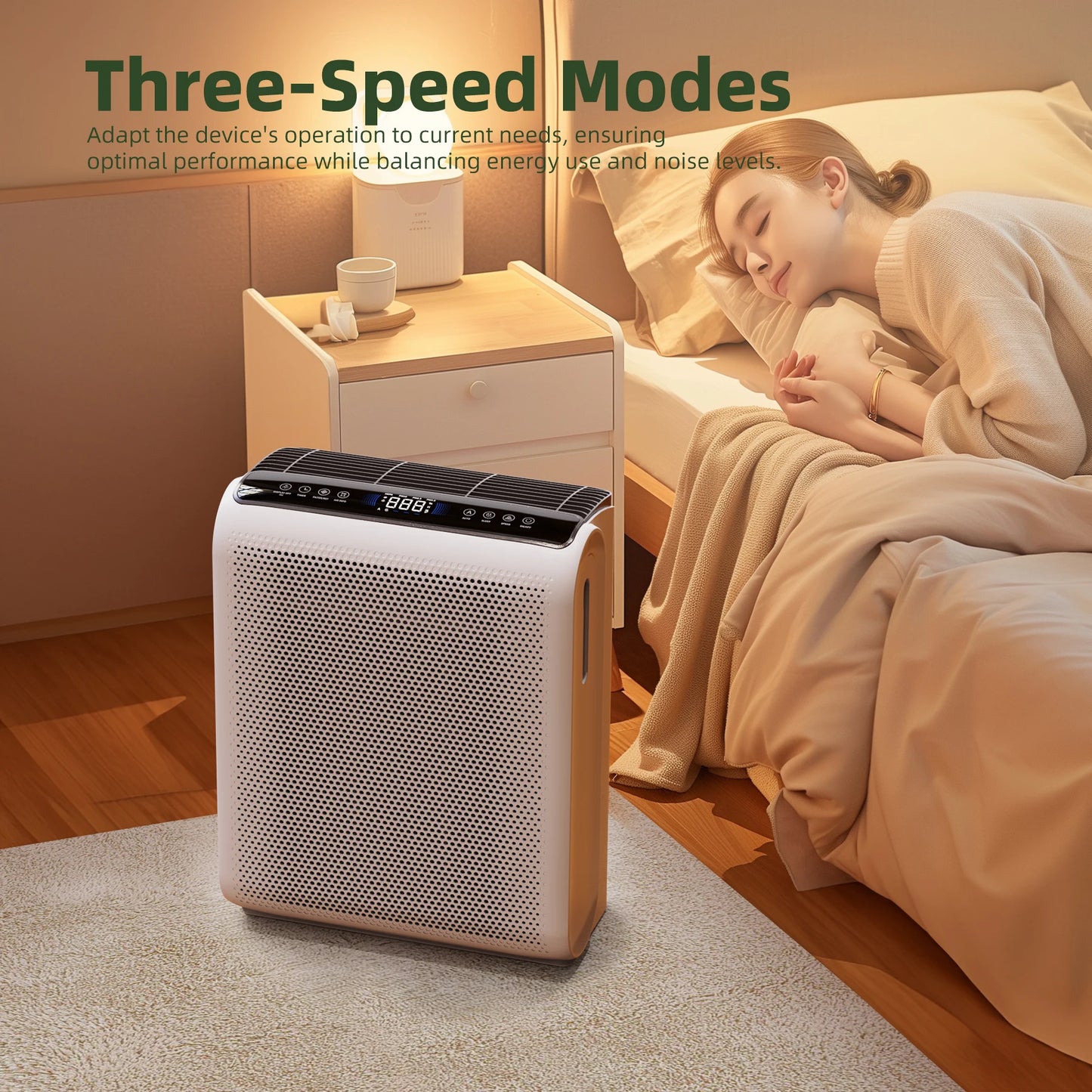 AROEVE Air Purifier 1504 Sq.Ft, Touch Control